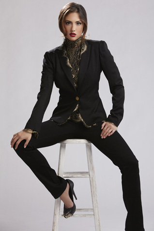Tuxedo Blazer with Lace