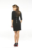 Crepe Dress with Bow and Broach