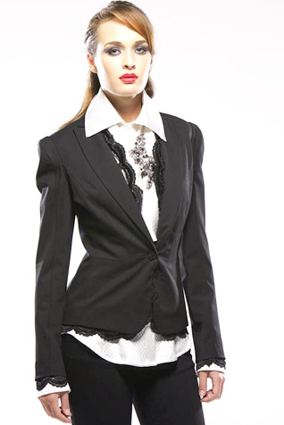 Tuxedo Jacket with Lace