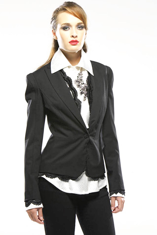 Tuxedo Jacket with Lace