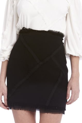 Slashed Frayed High Waisted Mini