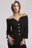 Black Off Shoulder Blazer