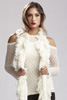 Ivory Knit Ruffled Scarf