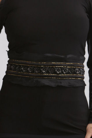 Stretch Belt with Floral Beading