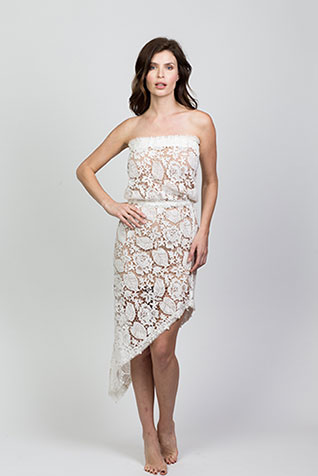 Ivory Strapless Asymmetric Sundress