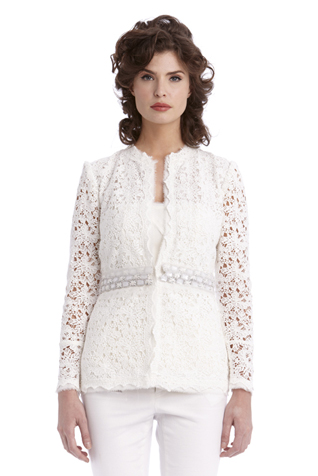 Lace Jacket with Mirror Beaded Trim