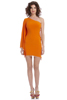 One Shoulder Jersey Angel Sleeve Dress