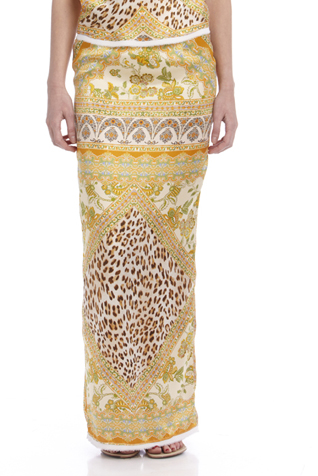 Silk Print Maxi Skirt