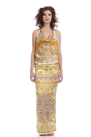 Silk Print Maxi Skirt