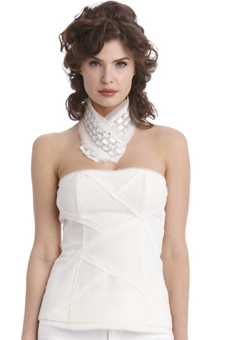 Slashed Frayed Bustier