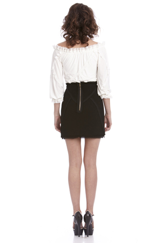 Slashed Frayed High Waisted Mini