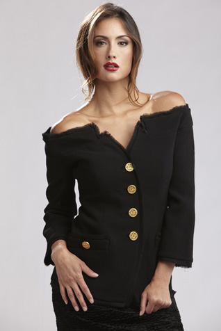 Black Off Shoulder Blazer
