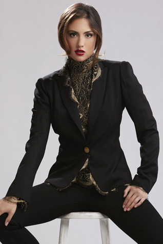 Tuxedo Blazer with Lace