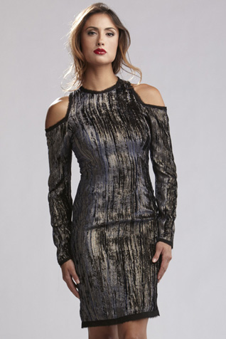 Velvet Open Shoulder Dress