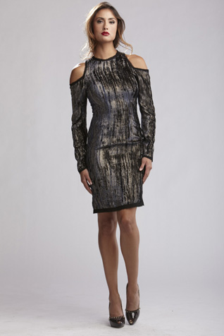 Velvet Open Shoulder Dress