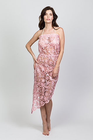 Blush Strapless Asymmetric Sundress