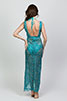 Long Wrap Sundress Aqua Metallic Lace